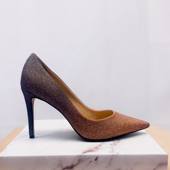 Women's Ombre Pink Sparkle Heels Black Prom Stiletto Pump CARVELA KURT GEIGER 7 - Picture 5 of 13